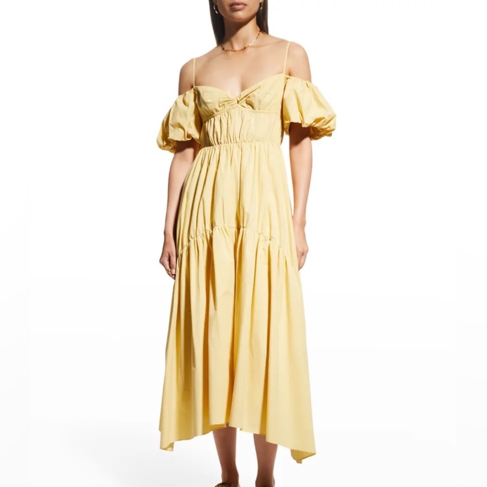 WORN ONCE vince draped cold shoulder sand dress